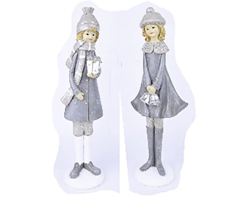 Dvě dekorativní figurky ve tvaru dívek, vánoční dekorace