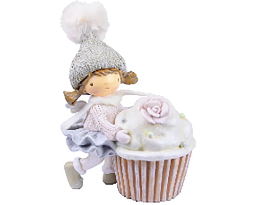 Dekorativní figurka dívka s čepicí a cupcakem