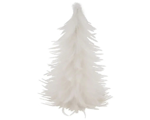 Strom z peří 20 x 20 x 31 cm bílý Dekorativní strom z peří pro interiér