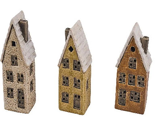 Tři dekorativní domy pro vánoční období
