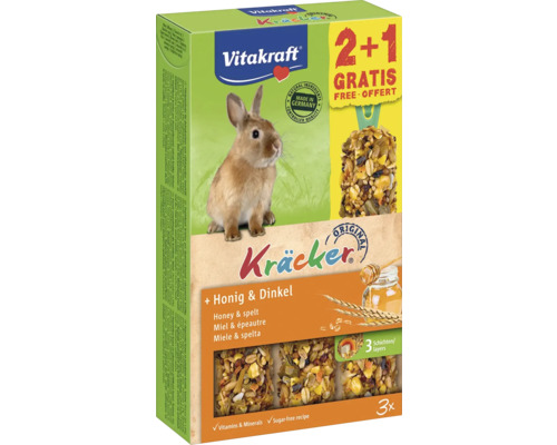 Doplňkové krmivo pro králíky Vitakraft Kräcker® med 2+1 zdarma