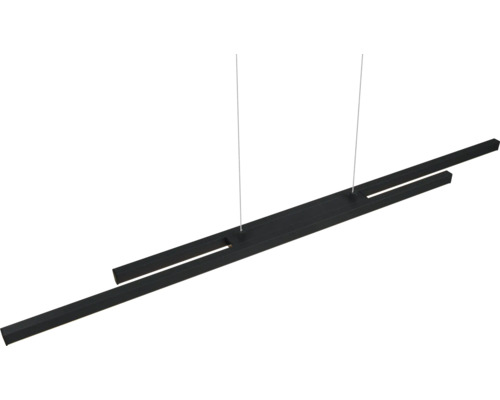 Černé závěsné svítidlo s lineárním designem