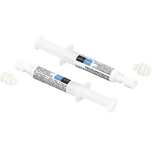 Dvě tuby speciálního maziva Grohe Quickfix ve formě stříkaček s uzávěrem