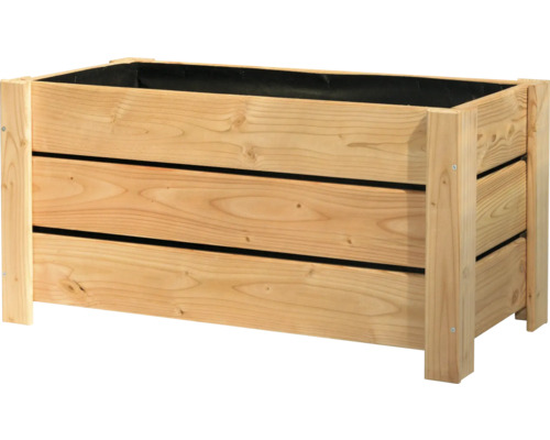 Dřevěný vyvýšený záhon s černou vnitřní vložkou