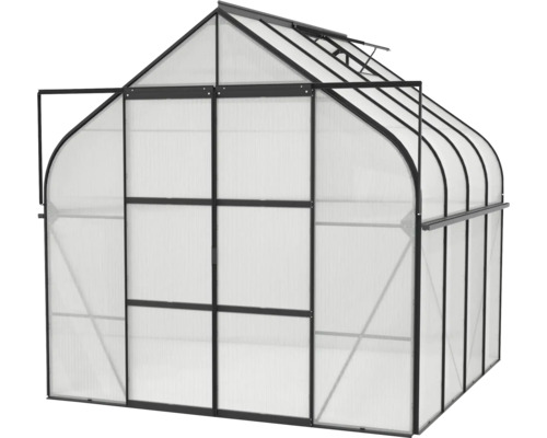 Skleník s hliníkovým rámem a polykarbonátovými deskami