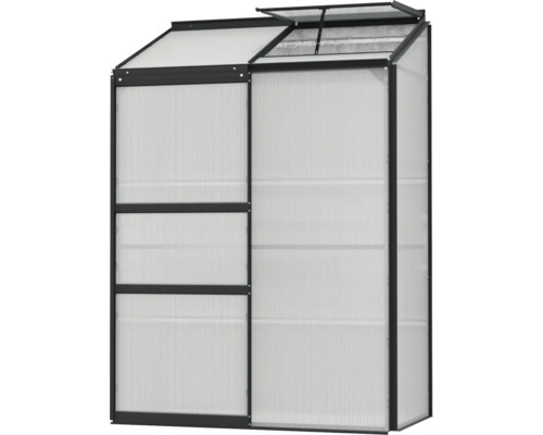 Skleník s polykarbonátovými deskami a hliníkovým rámem