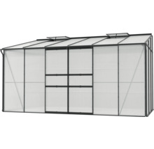 Skleník ke zdi Vitavia Ida 7800 polykarbonát 6 mm 386,5 x 201,4 cm černý