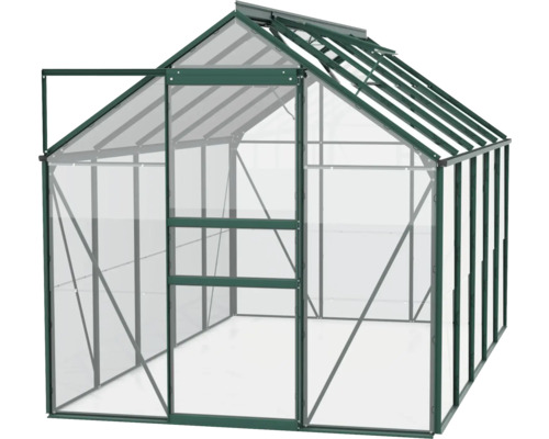 Skleník s otevřenými dveřmi pro zahradu