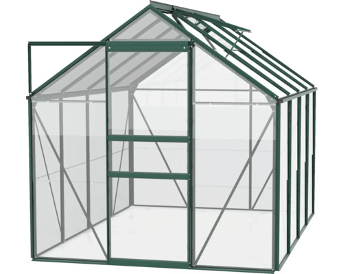 Skleník s otevřenými dveřmi pro zahradu