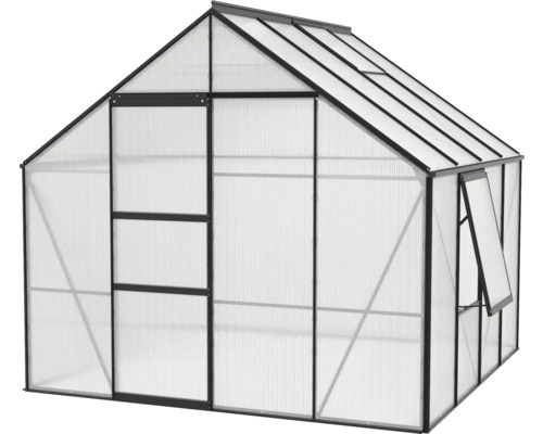 Skleník s oknem a dveřmi