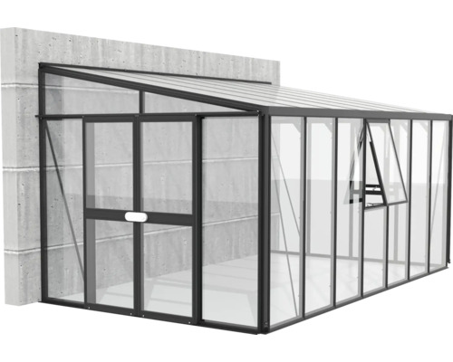 Skleník s oknem a dveřmi