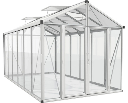Skleník s hliníkovým rámem a skleněnými panely