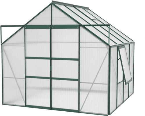 Skleník s dveřmi a oknem pro pěstování rostlin