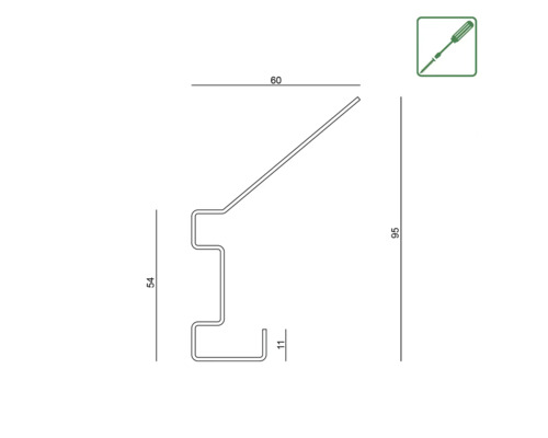 Technický nákres profilu s rozměry