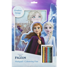 Omalovánky Disney Frozen se postavičkami z filmu a pastelkami