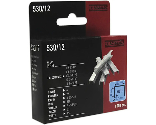 Spona 530/12 J.C.Schwarz, 1000 ks Sponky J.C. Schwarz 530/12, 1000 kusů