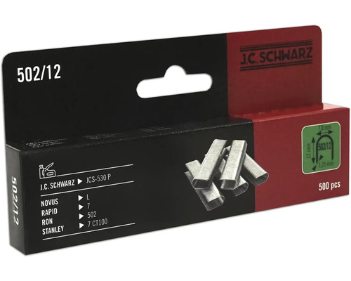 Spona 502/12 J.C.Schwarz, 500 ks Sponky J.C. Schwarz typ 502/12, 500 kusů