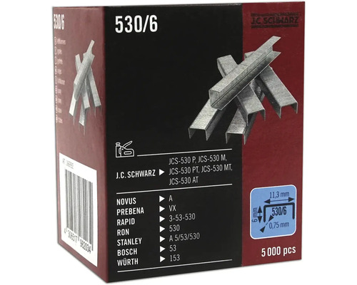 Balení sešívacích sponek typu 530/6 s 5000 kusy