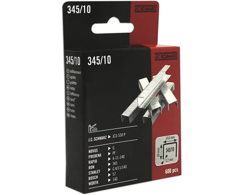 Spona 345/10 J.C.Schwarz, 600 ks Sponky J.C. Schwarz typ 345/10, balení 600 kusů
