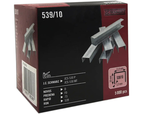 Spona 539/10 J.C.Schwarz, 5000 ks Sponky J C Schwarz typ 539/10, 5000 kusů