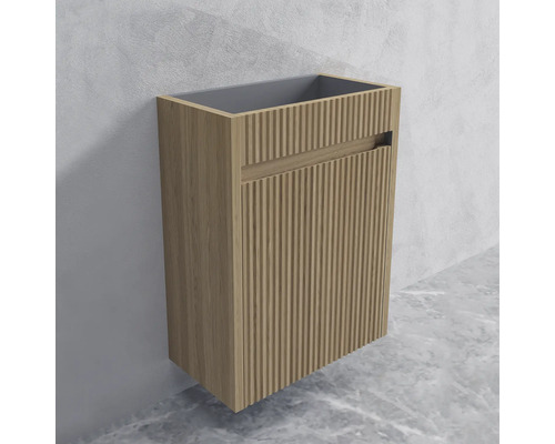 Skříňka pod umyvadlo s vertikálně rýhovanou přední stranou