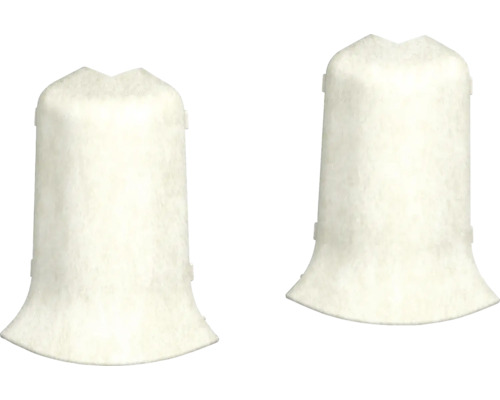 Vnější rohy ke kanálkové liště Cloudy beige 2 ks Dvě bílé plastové čepičky na zahradní sloupky
