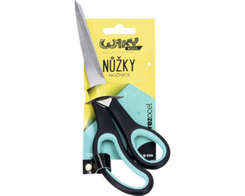 Nůžky s plastovou rukojetí na žluté kartě
