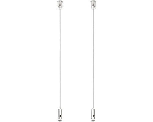 Dva kovové závěsy lampy s průhlednými kabely