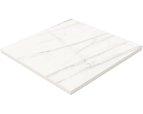 Čtvercová bílá podlahová dlaždice s mramorováním