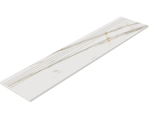 Bílá dlaždice se vzhledem mramoru a drážkami