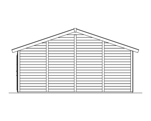 Ilustrace zahradního domku se sedlovou střechou