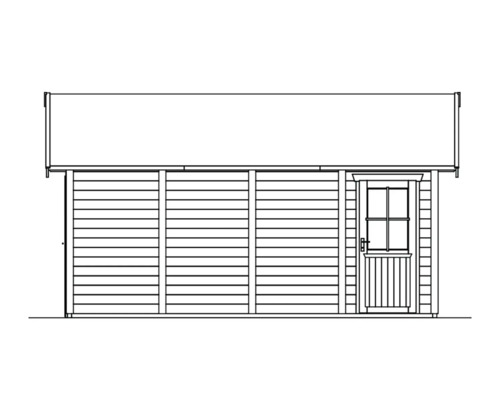 Obrázek zahradního domku s dveřmi