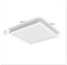 Čtvercové LED stropní svítidlo o rozměrech 395 mm x 395 mm x 37 mm.