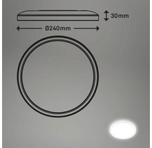 Technický nákres kulatého stropního svítidla o průměru 240 mm a výšce 30 mm.