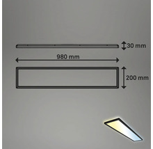Rozměry stropního svítidla: 980 mm x 200 mm x 30 mm