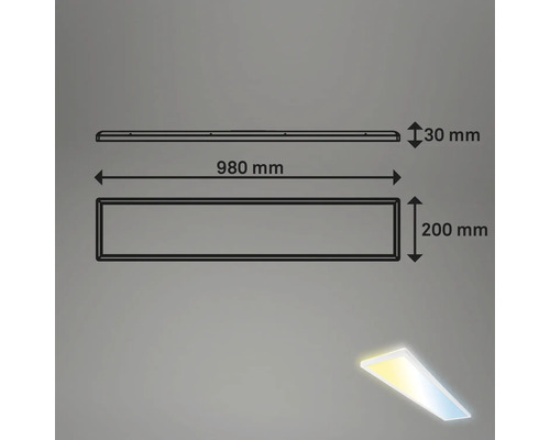 Technický nákres LED stropního svítidla s rozměry