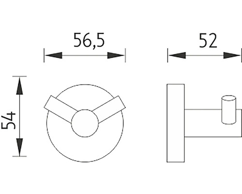 Technický nákres věšáku na oblečení s rozměry