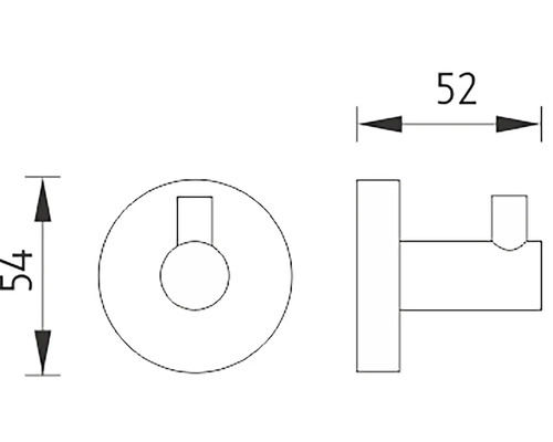 Technický nákres věšáku s rozměry