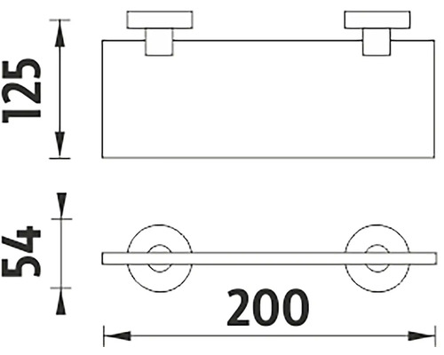 Technický výkres držáku papírových rolí s rozměry