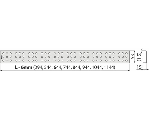Děrovaná montážní páska o rozměrech 53 x 15 milimetrů a tloušťce materiálu 1,5 milimetru