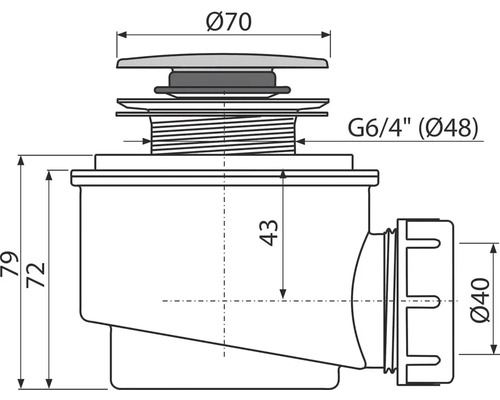 Technický nákres výpustného ventilu s rozměry