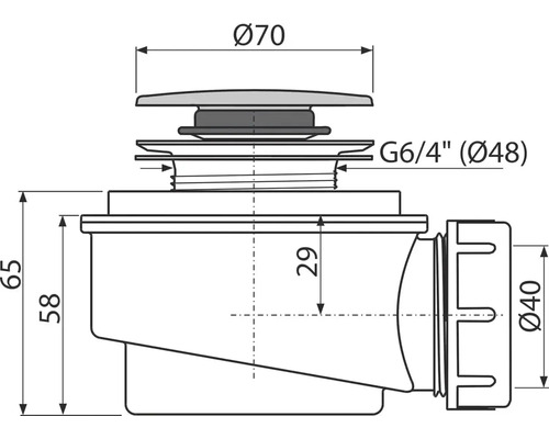 Technický výkres odtokové soupravy s rozměry