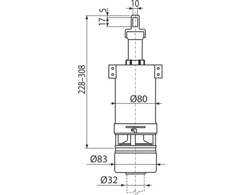 Technický výkres zvedacího zařízení s rozměry