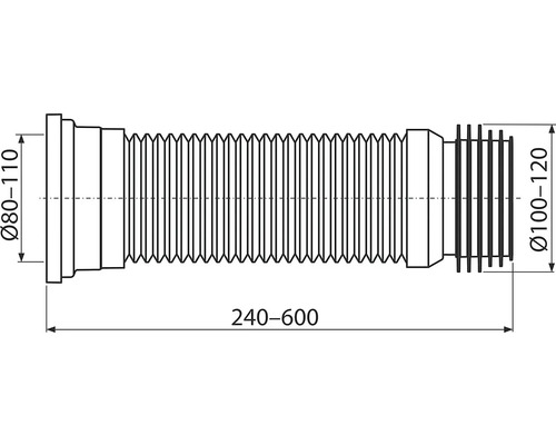 Nákres sifonu s rozměry