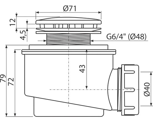 Technický výkres odtoku s rozměry