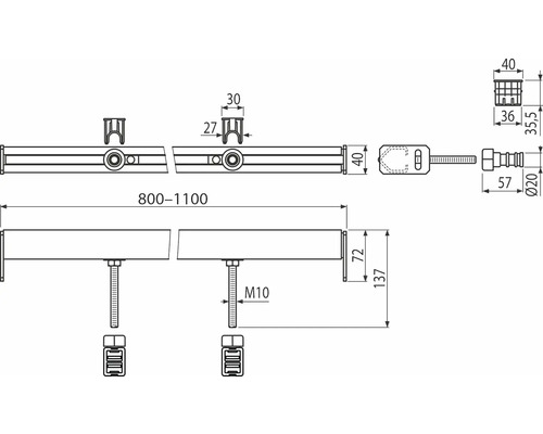 Technický výkres s rozměry výrobku