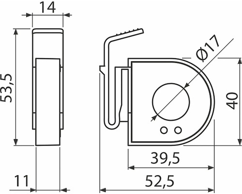 Technický výkres patky role s rozměry