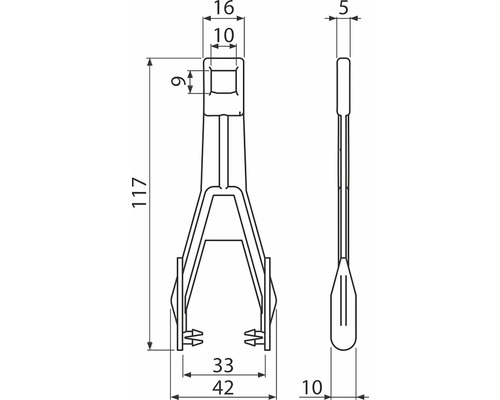 Technický nákres součásti s rozměry