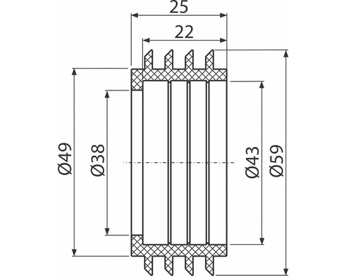 Technický výkres chladiče s rozměry