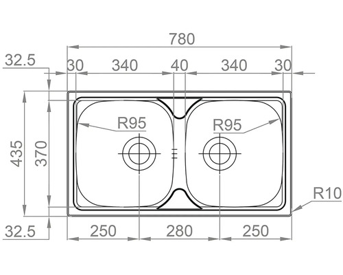 Rozměry dřezu se dvěma komorami